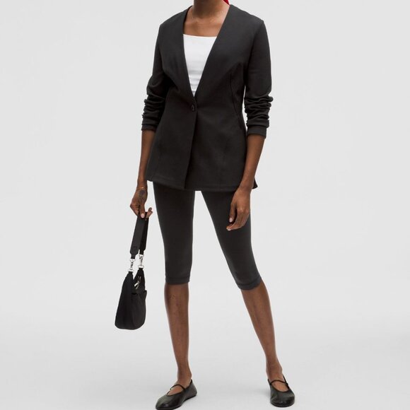 Stretch Knit Blazer In Black - Picture 8 of 8